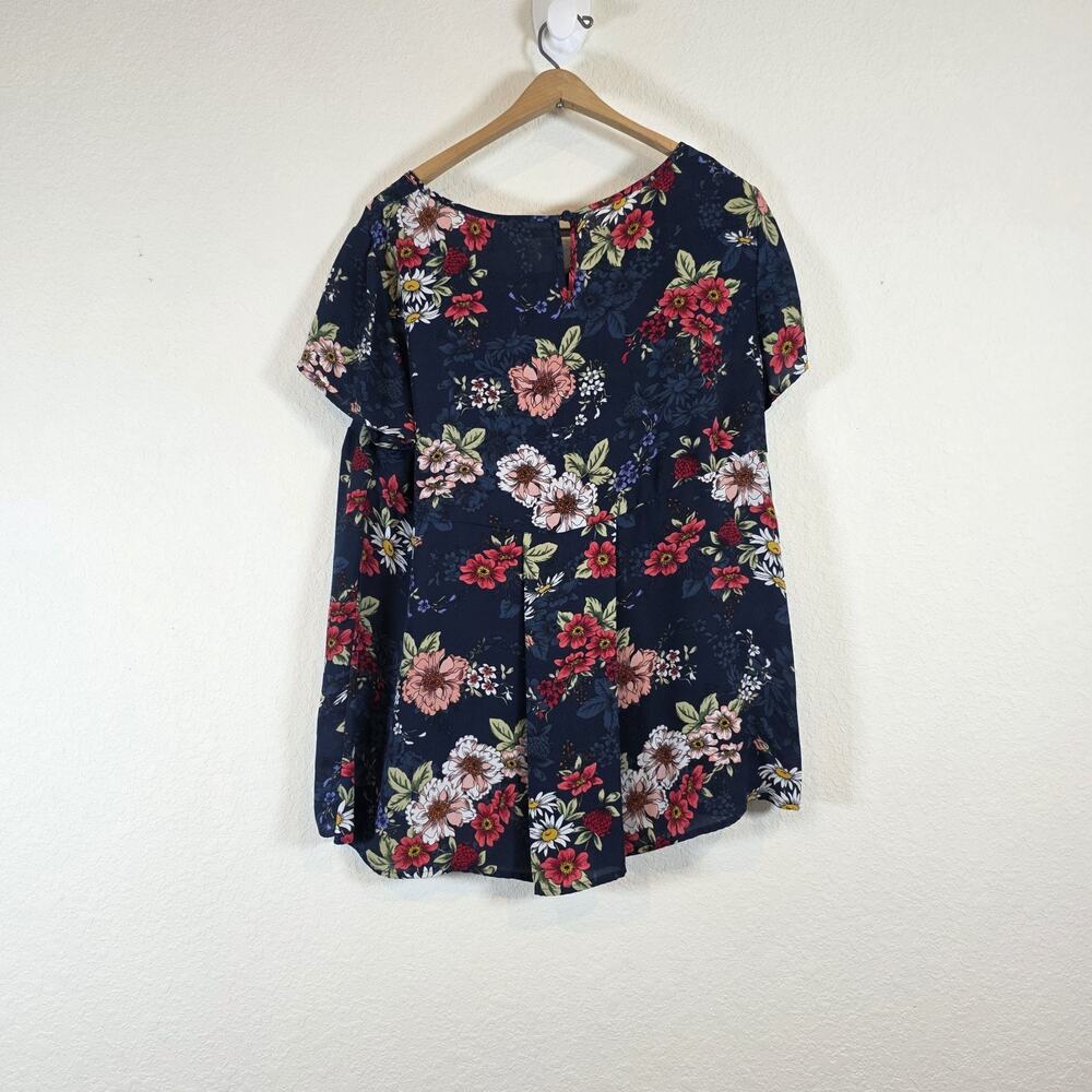 Torrid Blue Flower Blouse Size 0 - Picture 5 of 5